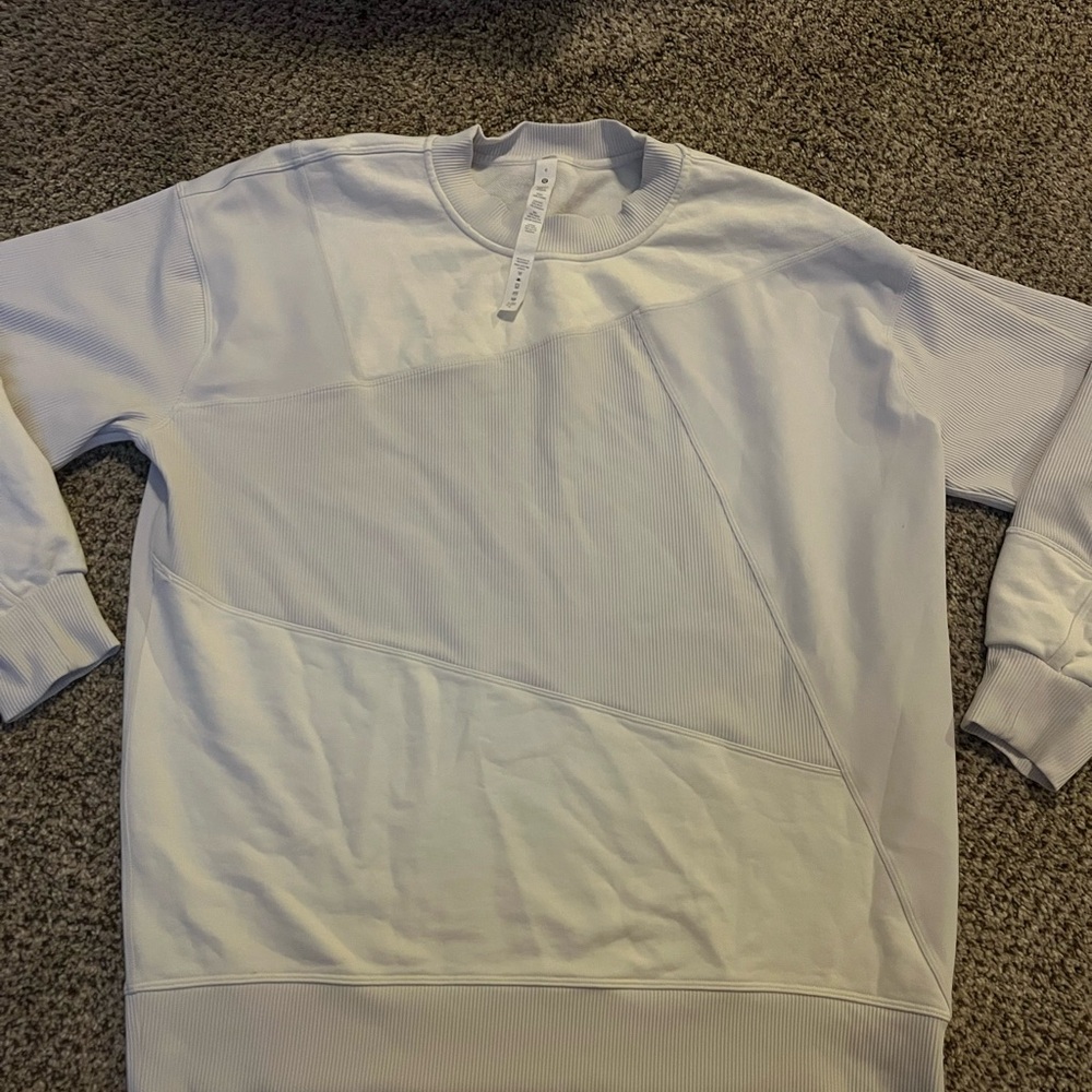 Lululemon Perfectly Oversized Sweatshirt Mixed Fabric Ribbed Softstreme & Cotton